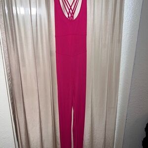 Pink Strappy Jumpsuit